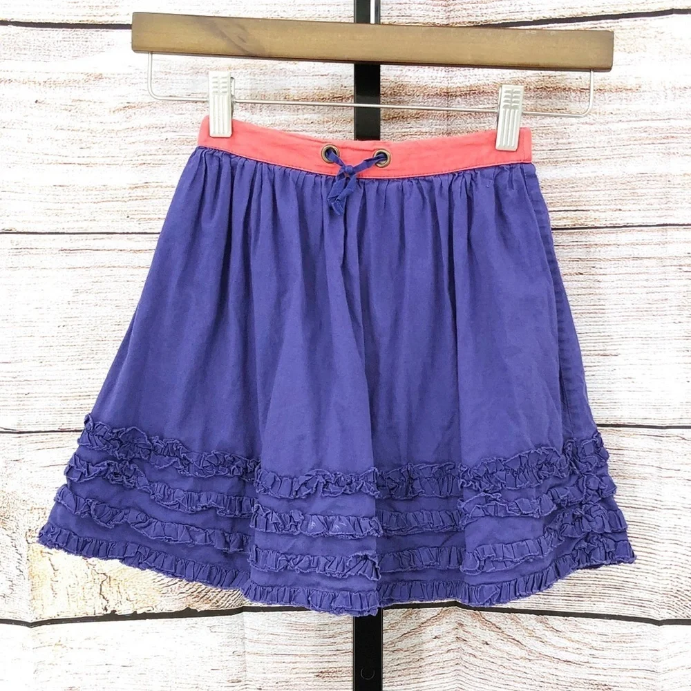 Mini Boden Purple and Coral Ruffle Skirt Size 5-6